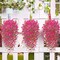 4 Pack Artificial Hanging Orchid Flowers for Outdoor UV Resistant Fake Hanging Plants Faux Flower Bouquet Trailing Vines for Home Garden Wall Porch Patio Wedding Party Decoration (4, Rose Red)